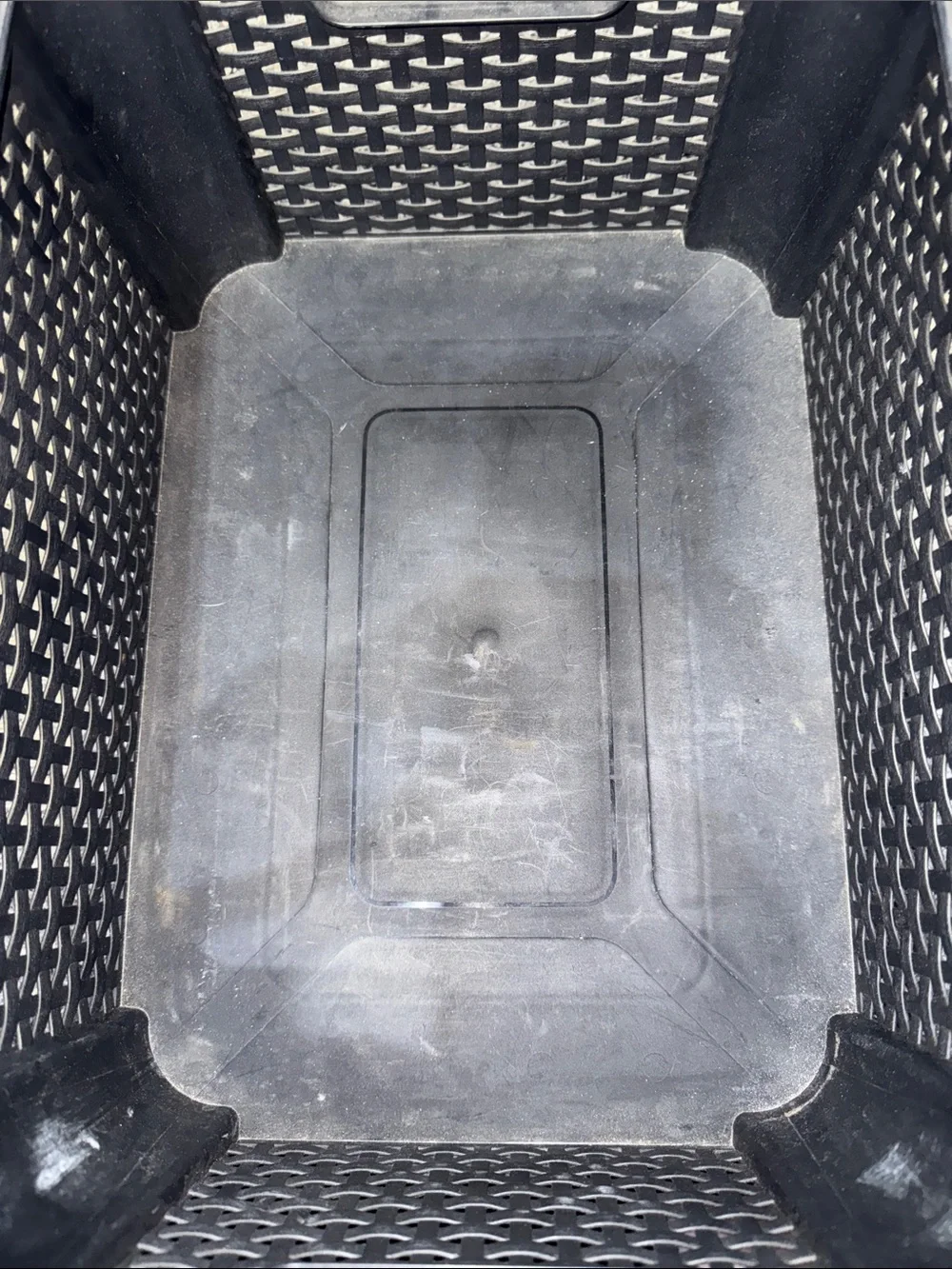 Black Woven Plastic Storage Bin